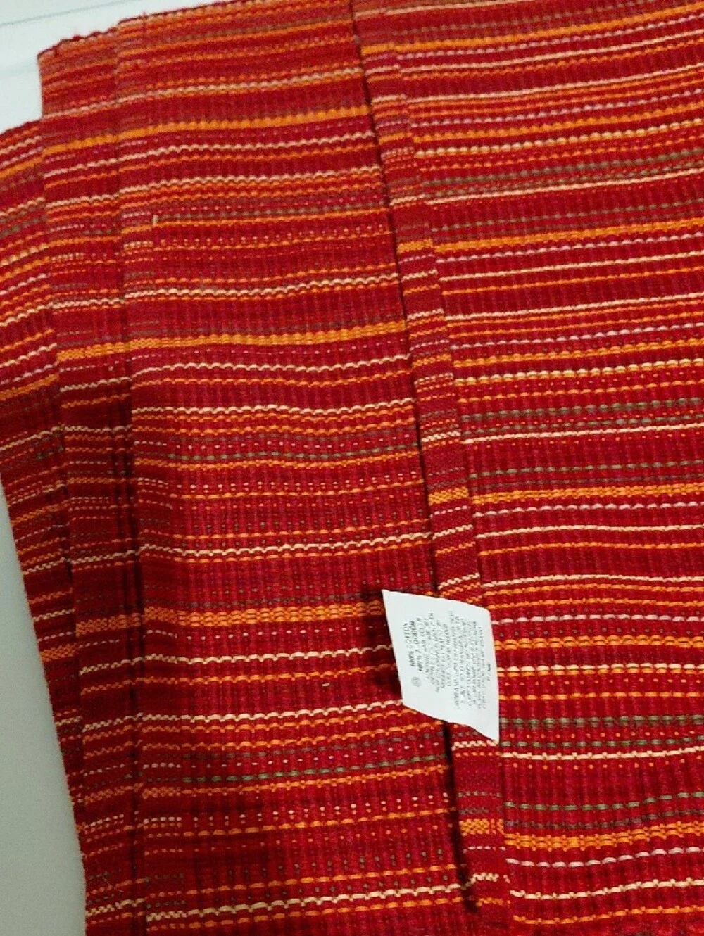 Red and Orange Striped Woven Placemat Set
